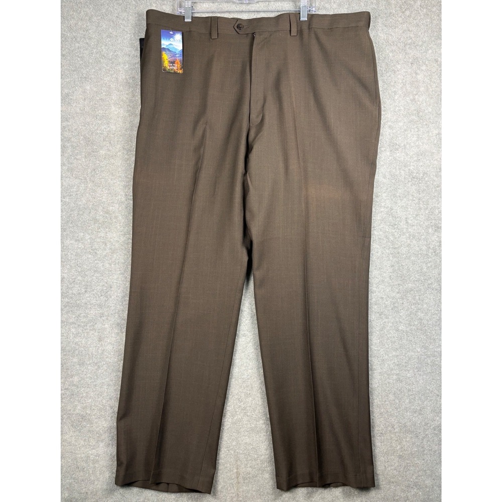 Haggar Repreve Stria Smart Fiber Dress Pant Classic Fit 44x32 Brown